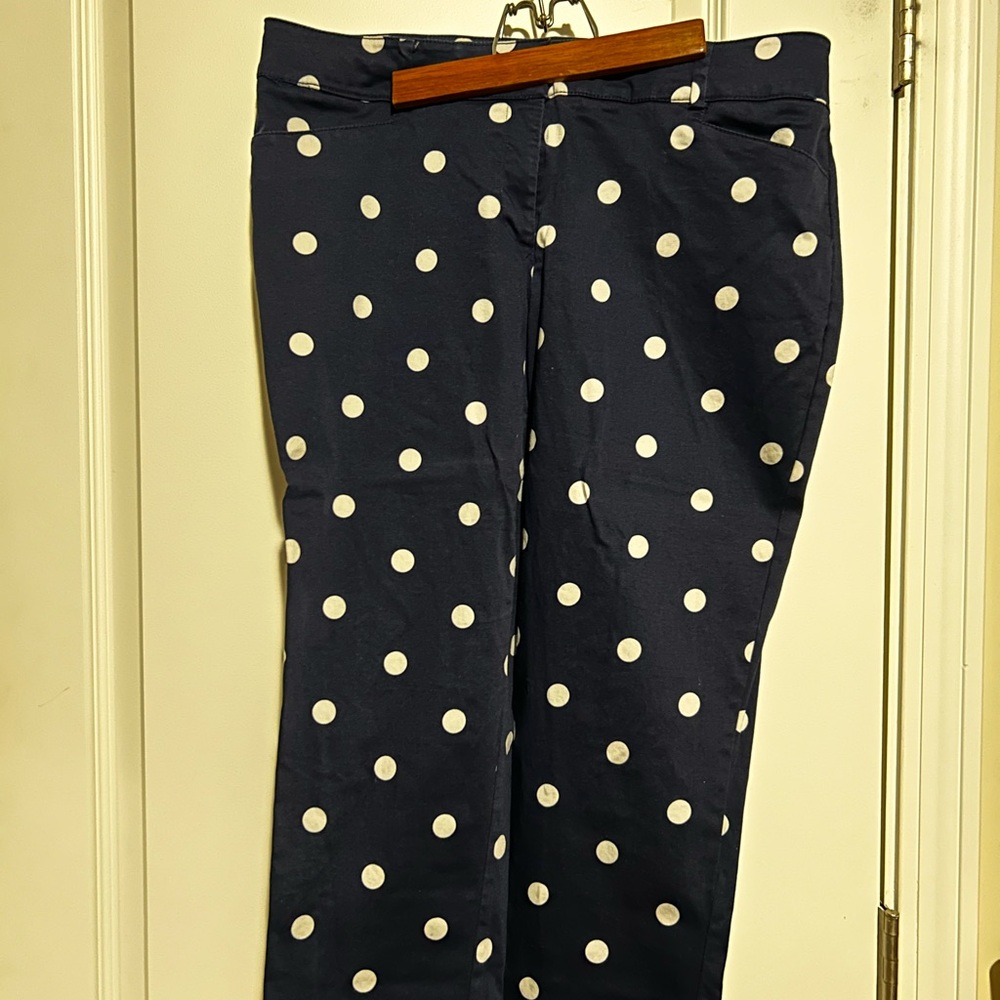 Navy Polka Dot Capri pants